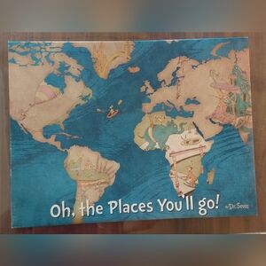 Oh, The Places You Go! Dr. Seuss Print Art Hanging 1991 Chase Art Co. Chicago IL